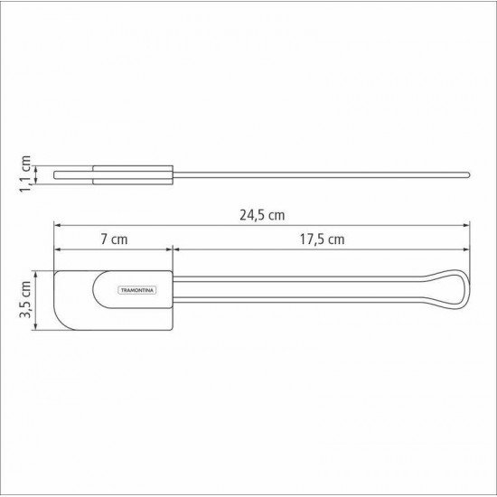 ESPÁTULA TRAMONTINA MOLDÊ EM SILICONE CINZA COM CABO DE AÇO INOX
