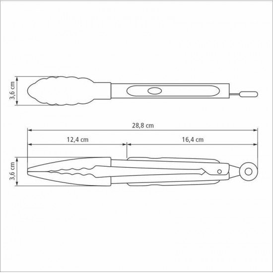 PEGADOR MULTIUSO TRAMONTINA MOLDÊ EM SILICONE CINZA E AÇO INOX 29 CM