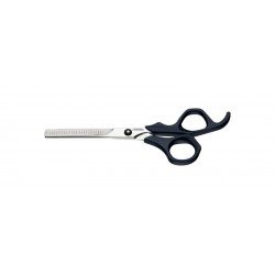 TESOURA PARA CABELO TRAMONTINA SUPERCORT COM LÂMINA EM AÇO INOX COM FIO DESBASTE E CABO DE POLIPROPILENO ONIX 6