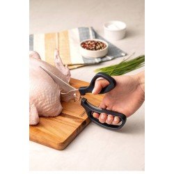 TESOURA TRINCHANTE PROFISSIONAL COM LAMINA EM ACO INOX E CABO DE POLIPROPILENO ONIX 8 TRAMONTINA