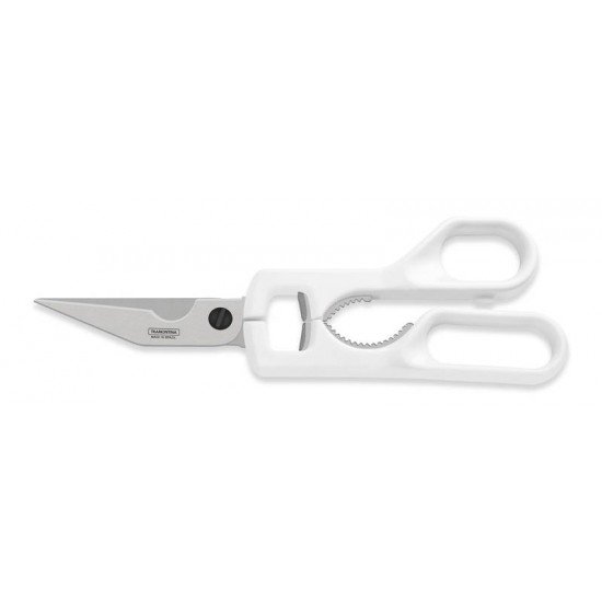 TESOURA MULTIUSO SUPERCORT COM LAMINA EM ACO INOX E CABO DE POLIPROPILENO BRANCO 9 TRAMONTINA