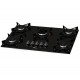 FOGAO COOKTOP FISCHER 5 QUEIMADORES FIT LINE GAS MESA VIDRO PRETO