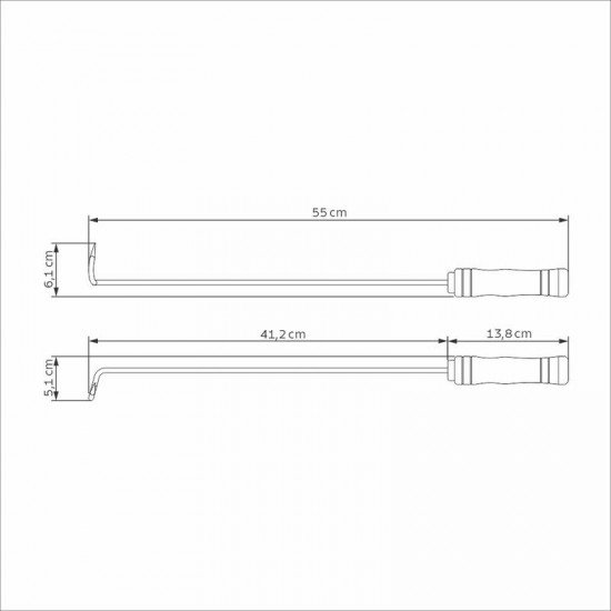 GANCHO PARA CHURRASCO TRAMONTINA COM LÂMINA EM AÇO INOX E CABO DE MADEIRA NATURAL 55 CM