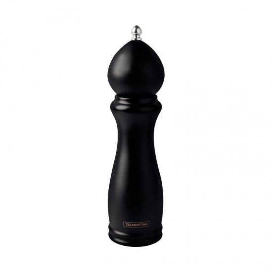 MOEDOR DE PIMENTA E SAL TRAMONTINA CHURRASCO BLACK EM CERÂMICA COM RECIPIENTE DE MADEIRA 8
