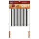 GRELHA TRAMONTINA CHURRASCO EM AÇO INOX COM CABO DE MADEIRA NATURAL 50X41 CM