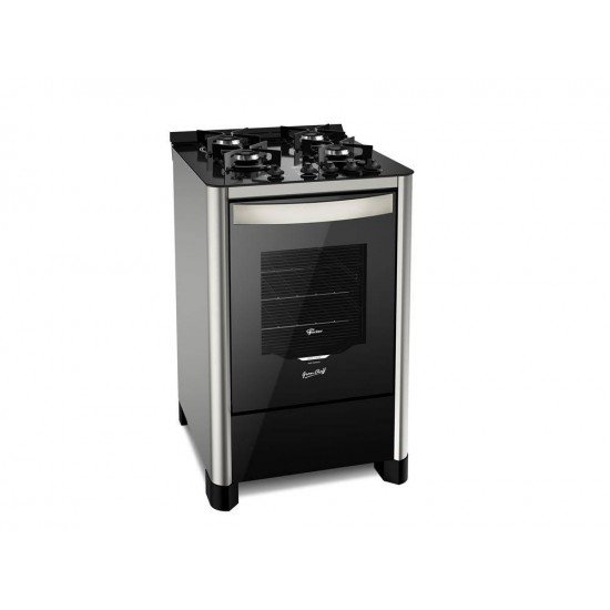 FOGAO DE PISO FISCHER 4Q GRAND CHEFF GAS SILVER BIVOLT