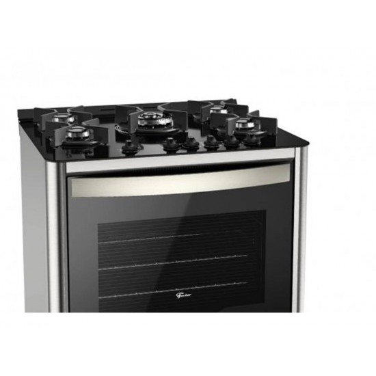 FOGÃO DE PISO FISCHER 5Q GRAND CHEFF GÁS INOX C GRILL