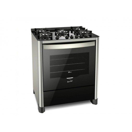 FOGAO DE PISO FISCHER 5Q GRAND CHEFF GAS SILVER BIVOLT
