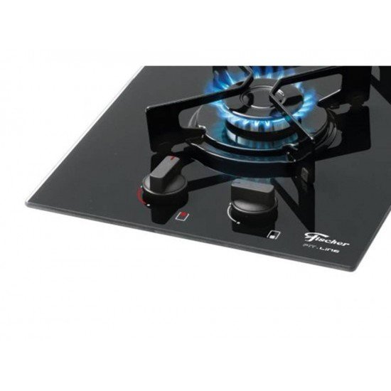 FOGAO COOKTOP FISCHER 2Q FIT LINE GAS MESA VIDRO PRETO BIVOLT