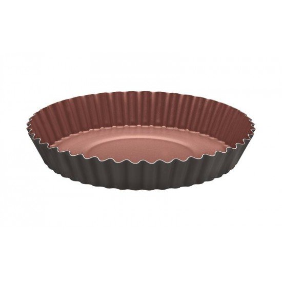 FORMA PARA BOLO VERMONT EM ALUMINIO COBRE ANTIADERENTE STARFLON T1 GRAFITE 26 CM 1,8 L TRAMONTINA