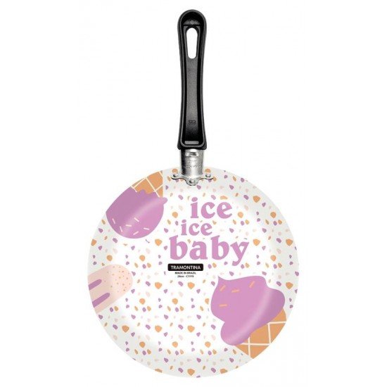 FRIGIDEIRA TRAMONTINA EM ALUMÍNIO COM REVESTIMENTO INTERNO ANTIADERENTE STARFLON MAX E EXTERNO EM SILICONE ESTAMPADO BRANCO 24 CM 1,2 L