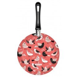 FRIGIDEIRA TRAMONTINA EM ALUMÍNIO COM REVESTIMENTO INTERNO ANTIADERENTE STARFLON MAX E EXTERNO EM SILICONE ESTAMPADO VERMELHO 24 CM 1,2 L