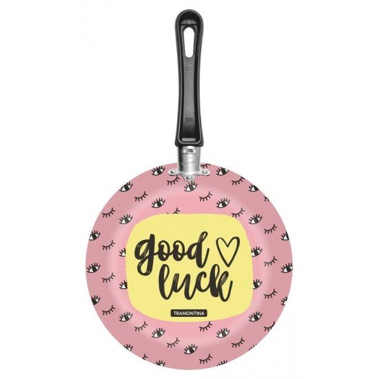 FRIGIDEIRA EM ALUMINIO STARFLON MAX E EXTERNO DE SILICONE ESTAMPADO ROSA 22 CM 1 L TRAMONTINA