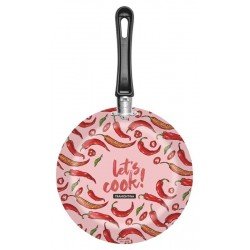 FRIGIDEIRA EM ALUMINIO STARFLON MAX E EXTERNO DE SILICONE ESTAMPADO ROSA 24 CM 1,2 L TRAMONTINA