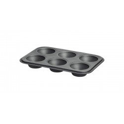 FORMA DE MUFFINS TRAMONTINA POWER UP EM ALUMÍNIO COM REVESTIMENTO INTERNO ANTIADERENTE STARFLON MAX E EXTERNO DE POLIÉSTER CINZA