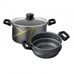 COZI-VAPORE TRAMONTINA POWER UP EM ALUMÍNIO COM REVESTIMENTO INTERNO E EXTERNO EM ANTIADERENTE STARFLON MAX CHUMBO 16 CM 1,8 L
