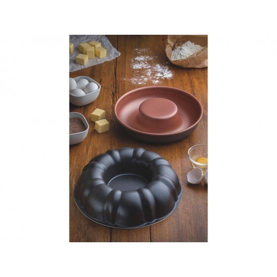 FORMA PARA PAO/ BOLO 24CM BAKERY CINZA ALUMINIO COM REVESTIMENTO ANTIADERENTE TRAMONTINA
