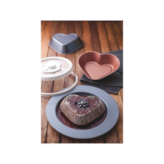 FORMA PARA BOLO 24CM BAKERY CINZA ALUMINIO COM REVESTIMENTO ANTIADERENTE TRAMONTINA