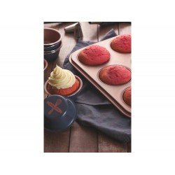 FORMA PARA CUPCAKES BAKERY CINZA ALUMINIO COM REVESTIMENTO ANTIADERENTE E POLIESTER TRAMONTINA