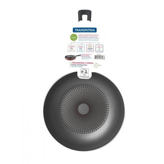 FRIGIDEIRA FUNDA LORETO EM ALUMINIO ANTIADERENTE STARFLON T1 VERMELHA 28 CM 3,3 L TRAMONTINA