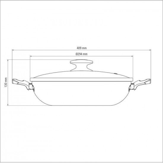 WOK LORETO EM ALUMINIO ANTIADERENTE STARFLON T1 TAMPA DE VIDRO VERMELHA 28 CM 3,3 L TRAMONTINA