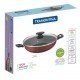 WOK LORETO EM ALUMINIO ANTIADERENTE STARFLON T1 TAMPA DE VIDRO VERMELHA 28 CM 3,3 L TRAMONTINA