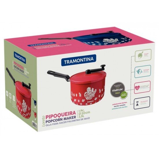 PIPOQUEIRA EM ALUMINIO ANTIADERENTE AZUL 20CM 3,5L TRAMONTINA