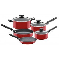 JOGO DE PANELAS EM ALUMINIO COM REVESTIMENTO INTERNO EM ANTIADERENTE STARFLON T1 5 PECAS TRAMONTINA