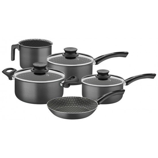 JOGO DE PANELAS EM ALUMINIO COM REVESTIMENTO INTERNO EM ANTIADERENTE STARFLON T1 5 PECAS TRAMONTINA