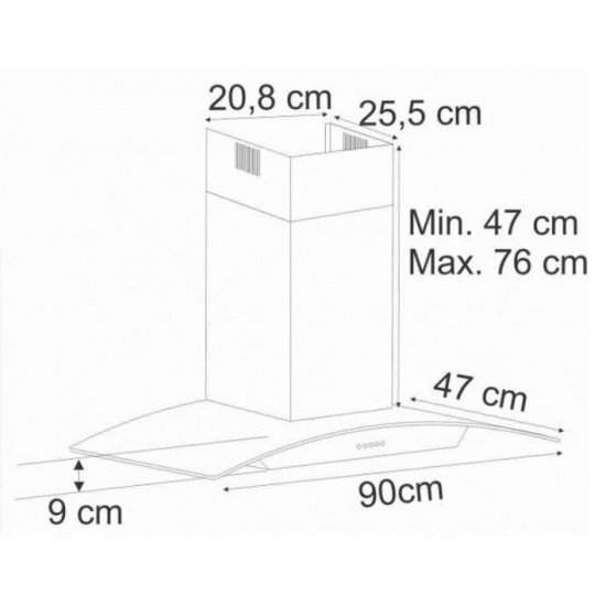 COIFA DE PAREDE FISCHER FIT 60 CM VIDRO