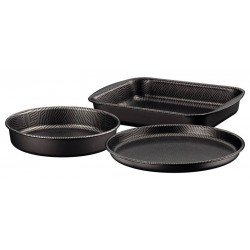 JOGO DE ASSADEIRAS TRAMONTINA PARIS EM ALUMÍNIO COM REVESTIMENTO INTERNO E EXTERNO ANTIADERENTE STARFLON MAX CHUMBO 3 PEÇAS