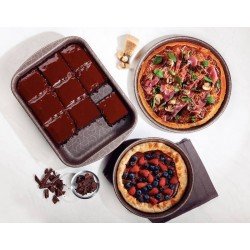 JOGO DE ASSADEIRAS TRAMONTINA PARIS EM ALUMÍNIO COM REVESTIMENTO INTERNO E EXTERNO ANTIADERENTE STARFLON MAX VERMELHO 3 PEÇAS