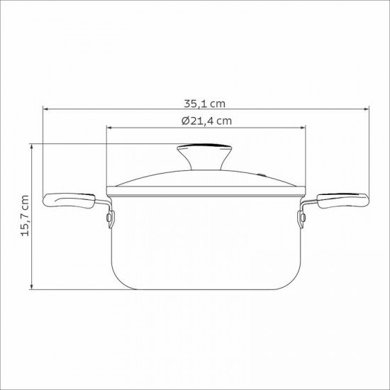CAÇAROLA TRAMONTINA LYF EM ALUMÍNIO COM REVESTIMENTO INTERNO E EXTERNO EM ANTIADERENTE STARFLON MAX VERDE NATUREZA 20 CM 2,9 L