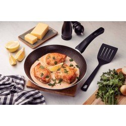 FRIGIDEIRA TRAMONTINA PARIS EM ALUMÍNIO COM REVESTIMENTO INTERNO E EXTERNO EM ANTIADERENTE STARFLON MAX CHUMBO COM ESPÁTULA DE NYLON 28 CM 2,0 L