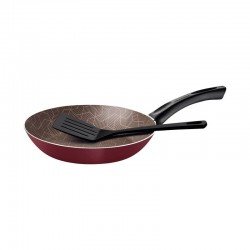 FRIGIDEIRA TRAMONTINA PARIS EM ALUMÍNIO COM REVESTIMENTO INTERNO E EXTERNO EM ANTIADERENTE STARFLON MAX VERMELHO COM ESPÁTULA DE NYLON 22 CM 1,0 L
