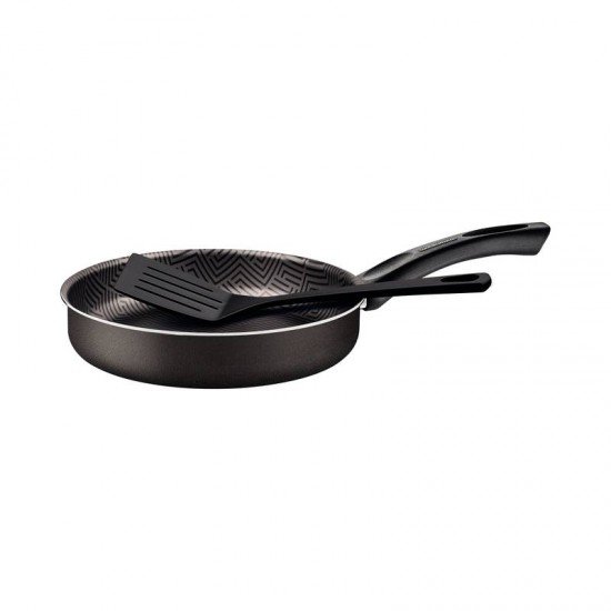 FRIGIDEIRA RETA TRAMONTINA PARIS EM ALUMÍNIO COM REVESTIMENTO INTERNO E EXTERNO EM ANTIADERENTE STARFLON MAX CHUMBO COM ESPÁTULA DE NYLON 20 CM 1,4 L