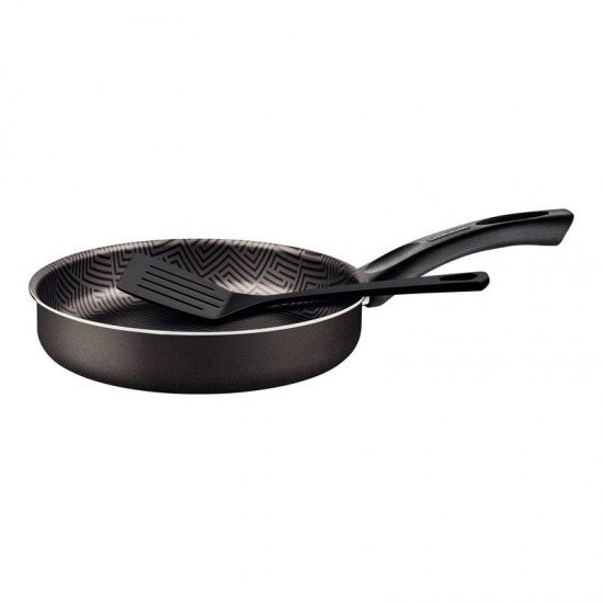 FRIGIDEIRA RETA TRAMONTINA PARIS EM ALUMÍNIO COM REVESTIMENTO INTERNO E EXTERNO EM ANTIADERENTE STARFLON MAX CHUMBO COM ESPÁTULA DE NYLON 24 CM 2,0 L