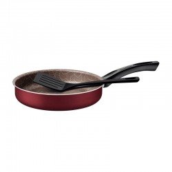 FRIGIDEIRA RETA TRAMONTINA PARIS EM ALUMÍNIO COM REVESTIMENTO INTERNO E EXTERNO EM ANTIADERENTE STARFLON MAX VERMELHO COM ESPÁTULA DE NYLON 22 CM 1,7 L