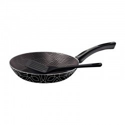 FRIGIDEIRA TRAMONTINA PARIS EM ALUMÍNIO COM REVESTIMENTO INTERNO EM ANTIADERENTE STARFLON MAX E EXTERNO SILICONADO PRETO COM ESPÁTULA 24 CM 1,2 L