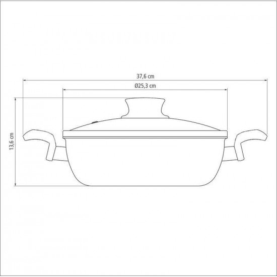 FRITADEIRA MULTIUSO TRAMONTINA PARIS EM ALUMÍNIO COM REVESTIMENTO INTERNO E EXTERNO EM ANTIADERENTE STARFLON MAX CHUMBO COM TAMPA DE VIDRO 24 CM 2,8 L