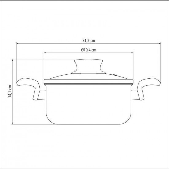 CAÇAROLA TRAMONTINA PARIS EM ALUMÍNIO COM REVESTIMENTO INTERNO E EXTERNO EM ANTIADERENTE STARFLON MAX CHUMBO COM TAMPA DE VIDRO 18 CM 2,1 L
