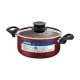 CAÇAROLA TRAMONTINA PARIS EM ALUMÍNIO COM REVESTIMENTO INTERNO E EXTERNO EM ANTIADERENTE STARFLON MAX VERMELHO COM TAMPA DE VIDRO 24 CM 4,9 L