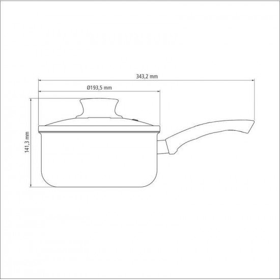 PANELA TRAMONTINA PARIS EM ALUMÍNIO COM REVESTIMENTO INTERNO E EXTERNO EM ANTIADERENTE STARFLON MAX CHUMBO COM TAMPA DE VIDRO 18 CM 2,1 L