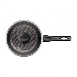 PANELA TRAMONTINA PARIS EM ALUMÍNIO COM REVESTIMENTO INTERNO E EXTERNO EM ANTIADERENTE STARFLON MAX CHUMBO COM TAMPA DE VIDRO 18 CM 2,1 L