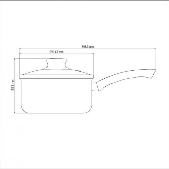 PANELA TRAMONTINA PARIS EM ALUMÍNIO COM REVESTIMENTO INTERNO E EXTERNO EM ANTIADERENTE STARFLON MAX CHUMBO COM TAMPA DE VIDRO 20 CM 2,9 L