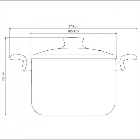 CALDEIRÃO TRAMONTINA PARIS EM ALUMÍNIO COM REVESTIMENTO INTERNO E EXTERNO EM ANTIADERENTE STARFLON MAX VERMELHO COM TAMPA DE VIDRO 24 CM 7,1 L