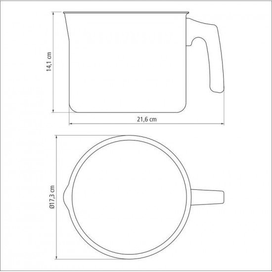 FERVEDOR TRAMONTINA PARIS EM ALUMÍNIO COM REVESTIMENTO INTERNO E EXTERNO EM ANTIADERENTE STARFLON MAX CHUMBO 16 CM 2,7 L