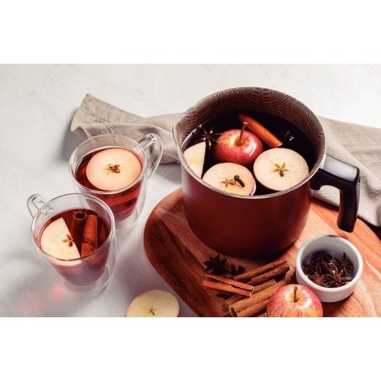 FERVEDOR TRAMONTINA PARIS EM ALUMÍNIO COM REVESTIMENTO INTERNO E EXTERNO EM ANTIADERENTE STARFLON MAX VERMELHO 16 CM 2,7 L