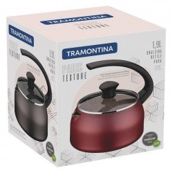 CHALEIRA PARIS TEXTURE EM ALUMINIO E EXTERNO ANTIADERENTE STARFLON MAX GRAFITE 1,9 L TRAMONTINA