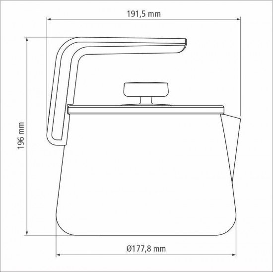 CHALEIRA TRAMONTINA EM ALUMÍNIO COM REVESTIMENTO INTERNO E EXTERNO STARFLON MAX OFF-WHITE 2,3 L